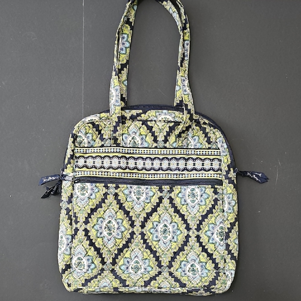 Vera Bradley Navy and Green Patterned Tote